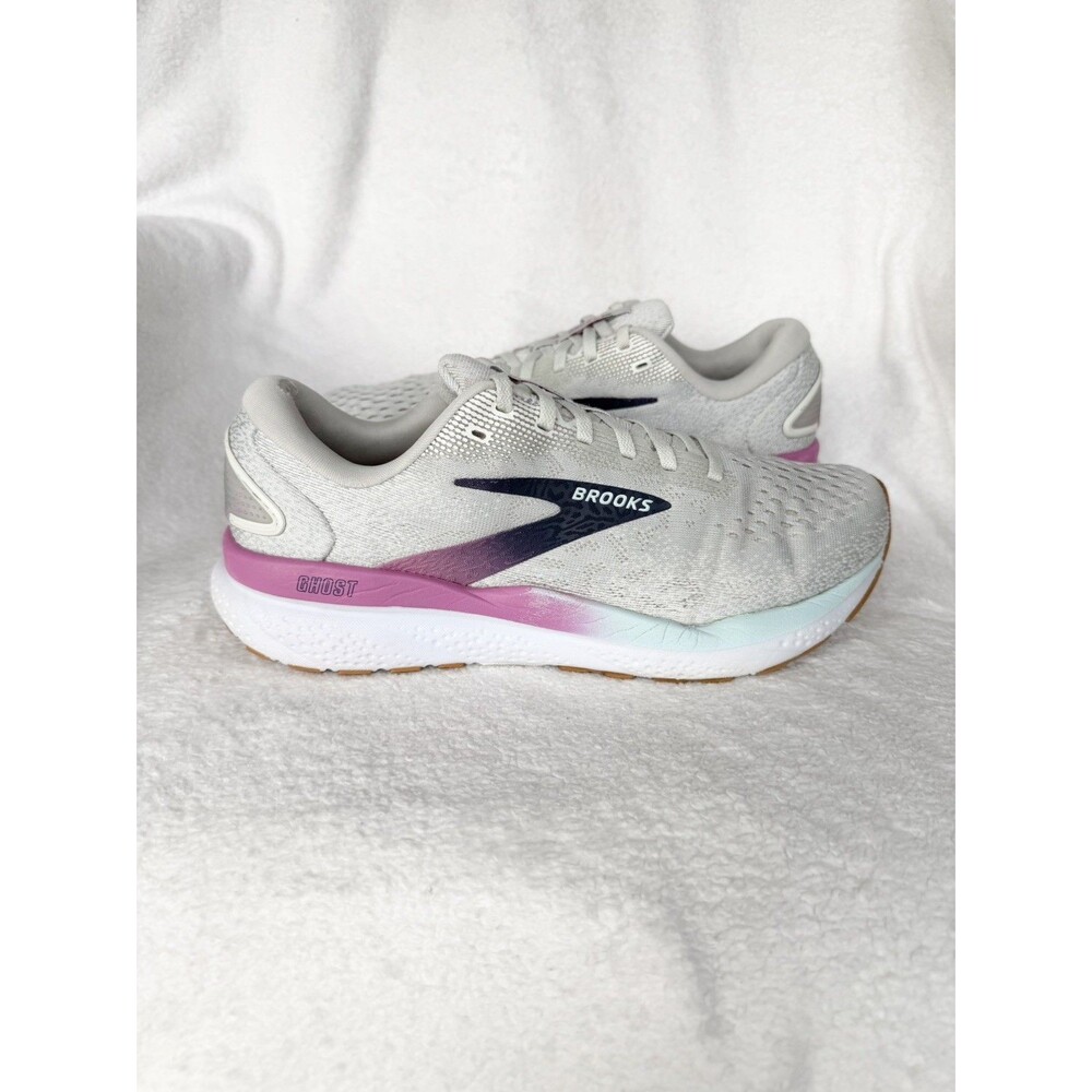 Brooks Ghost 16 Shoes Womens Size 8.5 Gray Wide D Running Sneakers 1204071D175